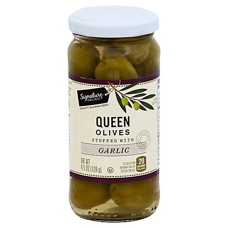 Signature SELECT Olives Stuffed Garlic - 4.5 Oz