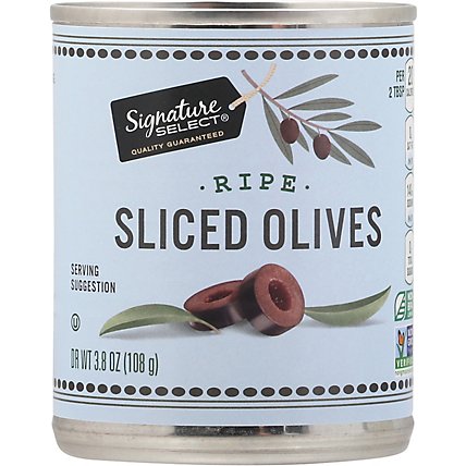 Signature SELECT Olives Sliced Ripe Can - 3.8 Oz - Image 2