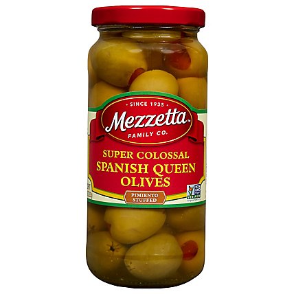 Mezzetta Olives Spanish Queen Super Colossal Pimiento Stuffed - 10 Oz - Image 2
