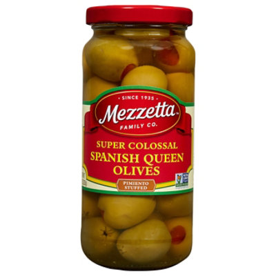 Mezzetta Olives Spanish Queen Super Colossal Pimiento Stuffed - 10 Oz
