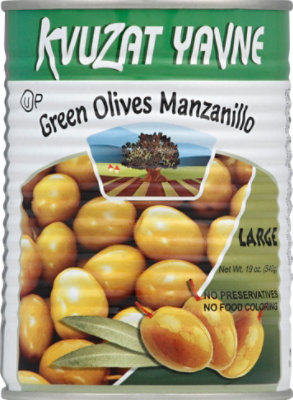 Kvuzat Yavne Olives Green Manzanillo Can - 19 Oz - Image 2