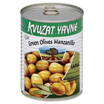 Kvuzat Yavne Olives Green Manzanillo Can - 19 Oz - Image 1