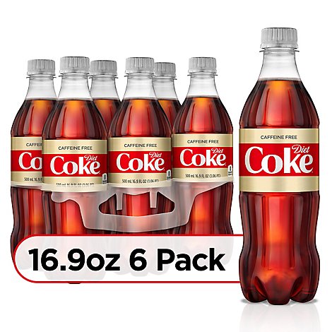 Diet Coke Soda Pop Cola Caffeine Free - 6-16.9 Fl. Oz.