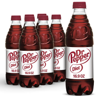 Dr Pepper Diet Soda Bottle - 6-0.5 Liter - Image 1