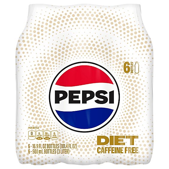 Pepsi Soda Diet Caffeine Free - 6-16.9 Fl. Oz.