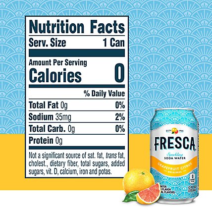 Fresca Soda Flavored Sparkling Sugar Free Zero Calorie Original Citrus In Can - 12-12 Fl. Oz. - Image 4