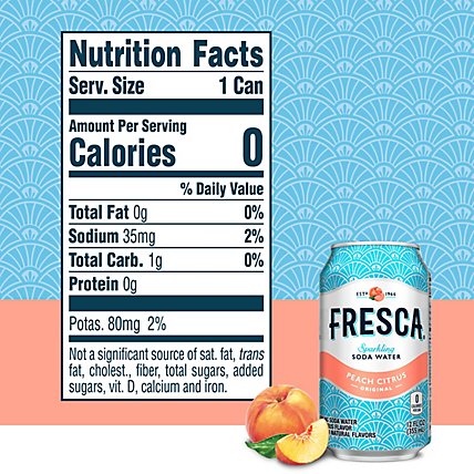 Fresca Soda Flavored Sparkling Sugar Free Zero Calorie Peach Citrus In Can - 12-12 Fl. Oz. - Image 6