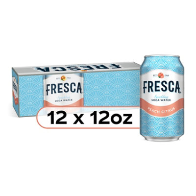 Fresca Soda Flavored Sparkling Sugar Free Zero Calorie Peach Citrus In Can - 12-12 Fl. Oz. - Image 1