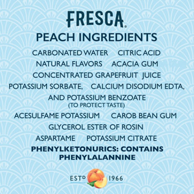 Fresca Soda Flavored Sparkling Sugar Free Zero Calorie Peach Citrus In Can - 12-12 Fl. Oz. - Image 5