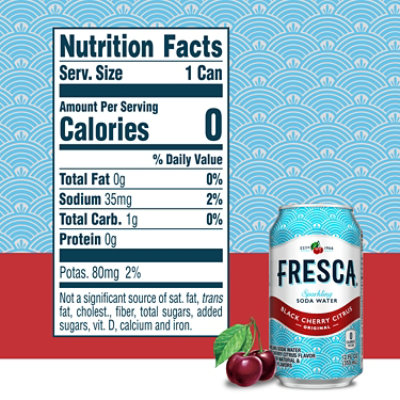 Fresca Soda Flavored Sparkling Sugar Free Zero Calorie Black Cherry Citrus In Can - 12-12 Fl. Oz. - Image 5