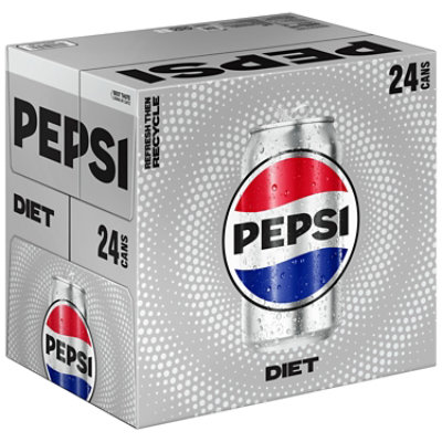 Pepsi Cola Diet Soda Cans - 24-12 Fl. Oz. - Image 1