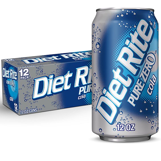 Diet Rite Soda Cola Pure Zero - 12-12 Fl. Oz.