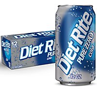 Diet Rite Soda Cola Pure Zero - 12-12 Fl. Oz. - Image 1