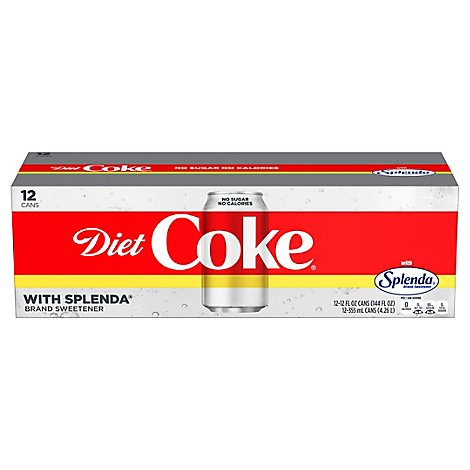 Diet Coke Soda Pop Sweetened With Plenda 12 Count - 12 Fl. Oz.
