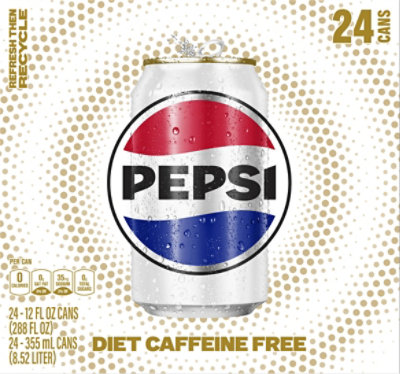 Pepsi Cola Diet Caffeine Free Soda Cans - 24-12 Fl. Oz. - Image 6