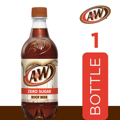 A&W Zero Sugar Root Beer Soda Bottle - 20 Fl. Oz. - Image 3