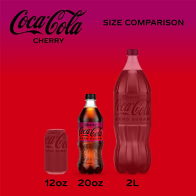 Coca-Cola Soda Pop Cherry Zero Sugar - 20 Fl. Oz. - Image 2