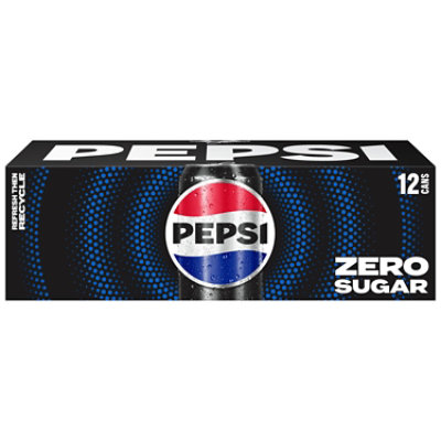 Pepsi Zero Sugar Soda Pop Cola - 12-12 Oz