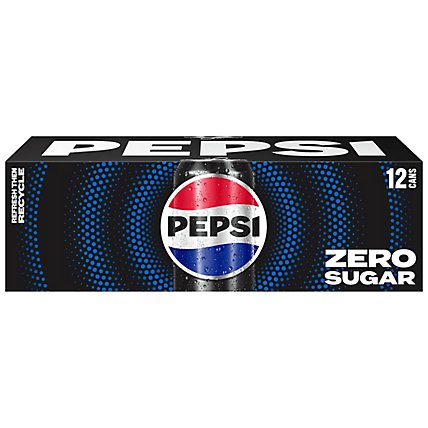 Pepsi Soda Cola Zero Sugar Cans - 12-12 Fl. Oz. - Image 1
