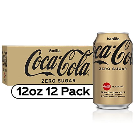 Coca-Cola Soda Pop Vanilla Zero Sugar - 12-12 Fl. Oz. - Image 1