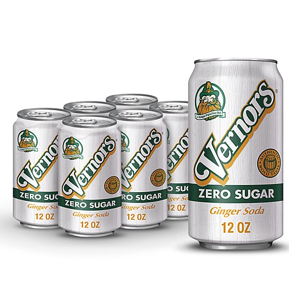 Vernors Zero Sugar Ginger Soda In Can - 6-12 Fl. Oz.
