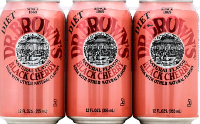 Dr Browns Diet Black Cherry Soda - 6-12 Fl. Oz. - Image 2