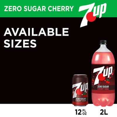 7UP Cherry Zero Sugar Soda Bottle  - 2 Liter - Image 2