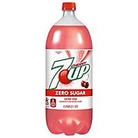 7UP Cherry Zero Sugar Soda Bottle  - 2 Liter - Image 1
