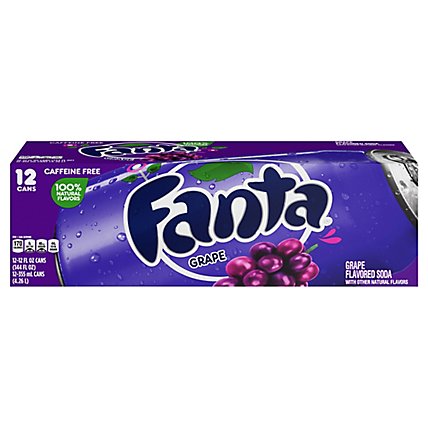Fanta Soda Pop Grape Fruit Flavored 12 Count - 12 Fl. Oz. - Image 2