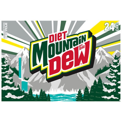 Mtn Dew Soda Diet Low Calorie 24 12 Fl Oz Jewel Osco