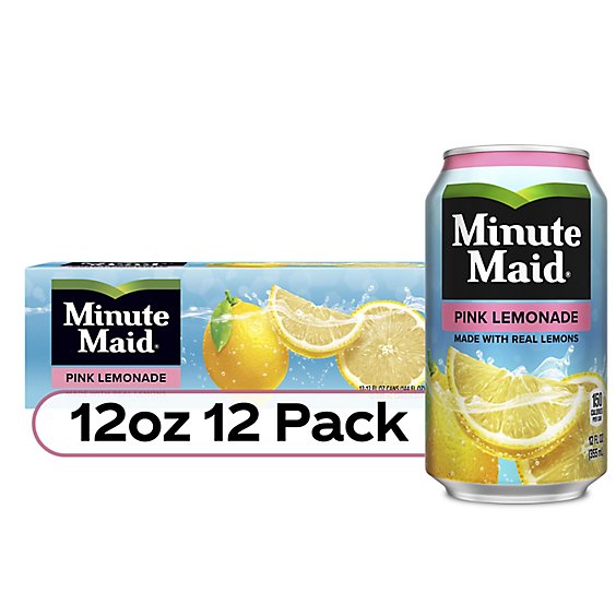 Minute Maid Juice Pink Lemonade Fridge Pack Cans - 12-12 Fl. Oz.