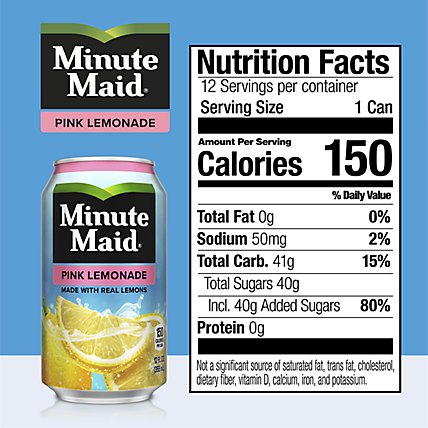Minute Maid Juice Pink Lemonade Fridge Pack Cans - 12-12 Fl. Oz. - Image 4