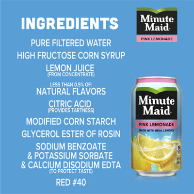 Minute Maid Juice Pink Lemonade Fridge Pack Cans - 12-12 Fl. Oz. - Image 5