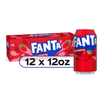 Fanta Soda Pop Strawberry Flavored In Can - 12-12 Fl. Oz.