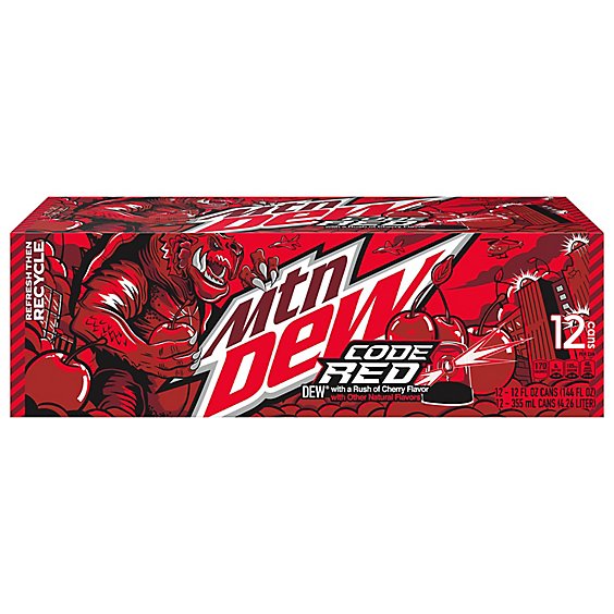 Mtn Dew Soda Code Red - 12-12 Fl. Oz.