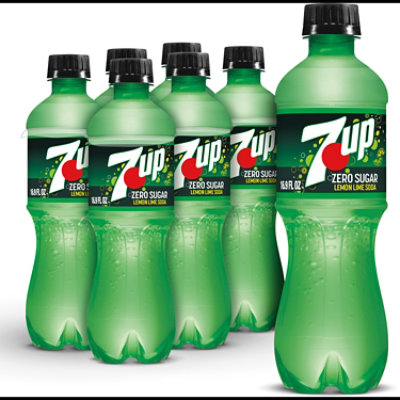 7UP Zero Sugar Lemon Lime Soda Bottle - 6-0.5 Liter - Image 1