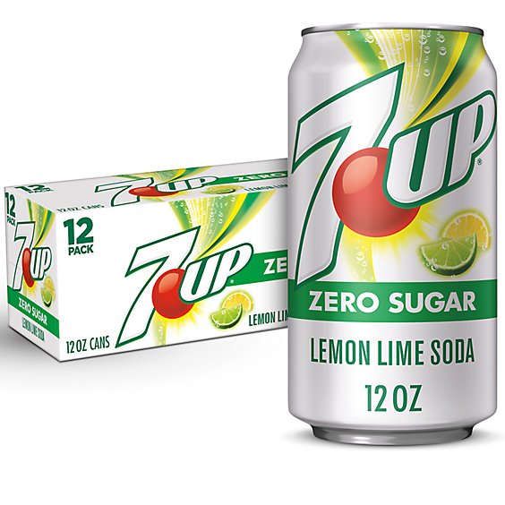 7UP Zero Sugar Lemon Lime Soda Cans Multipack - 12-12 Fl. Oz.