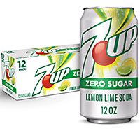 7UP Zero Sugar Lemon Lime Soda Cans Multipack - 12-12 Fl. Oz. - Image 1