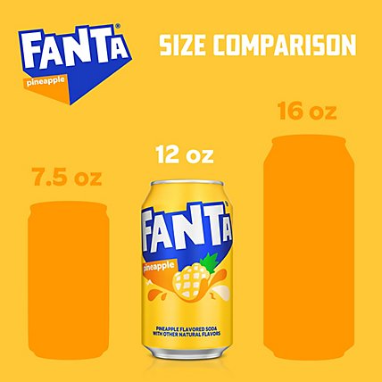 Fanta Soda Pop Pineapple Flavored In Can - 12-12 Fl. Oz. - Image 3