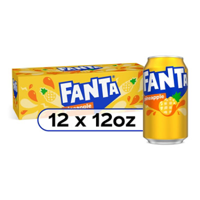 Fanta Soda Pop Pineapple Flavored In Can - 12-12 Fl. Oz. - Image 1