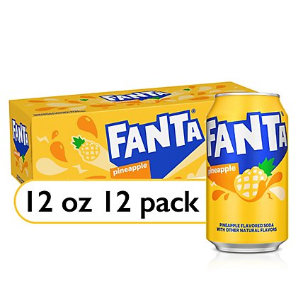 Fanta Soda Pop Pineapple Flavored In Can - 12-12 Fl. Oz. - Image 1