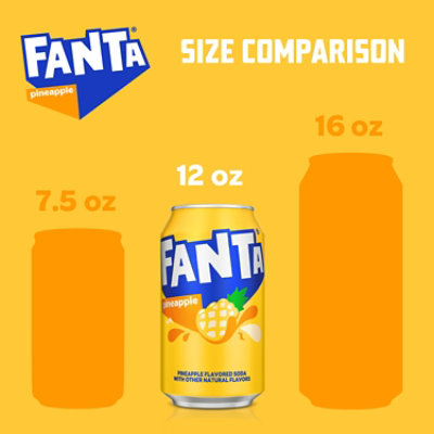 Fanta Soda Pop Pineapple Flavored In Can - 12-12 Fl. Oz. - Image 3