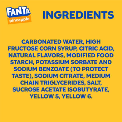 Fanta Soda Pop Pineapple Flavored In Can - 12-12 Fl. Oz. - Image 3