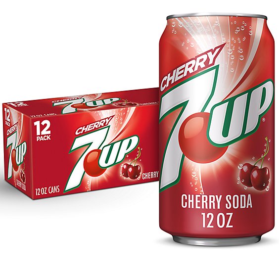 7UP Cherry Flavored Soda In Can - 12-12 Fl. Oz.