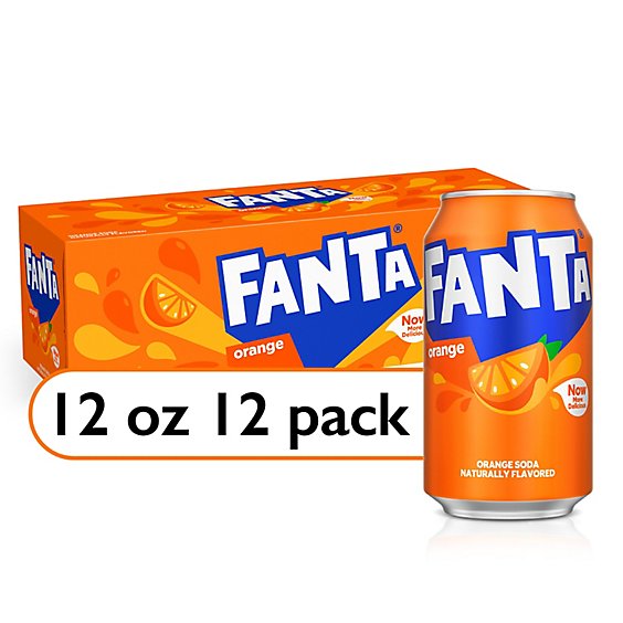 Fanta Soda Pop Orange Fruit Flavored 12 Count - 12 Fl. Oz.