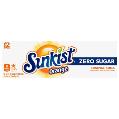 Sunkist Zero Sugar Orange Soda Cans Multipack - 12-12 Fl. Oz. - Image 3