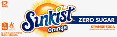 Sunkist Zero Sugar Orange Soda Cans Multipack - 12-12 Fl. Oz. - Image 6