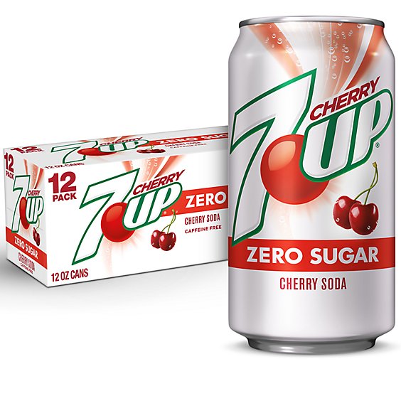7UP Cherry Zero Sugar Soda Cans Multipack - 12-12 Fl. Oz.