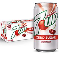 7UP Cherry Zero Sugar Soda Cans Multipack - 12-12 Fl. Oz. - Image 1