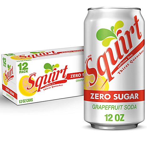 Squirt Soda Zero Sugar Caffeine Free Grapefruit - 12-12 Fl. Oz.